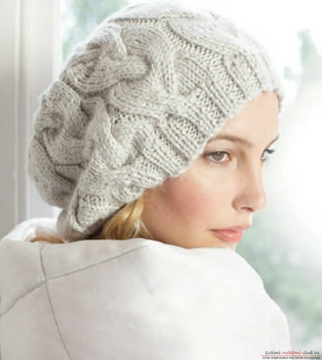 knitted needles universal female beret. Photo №6