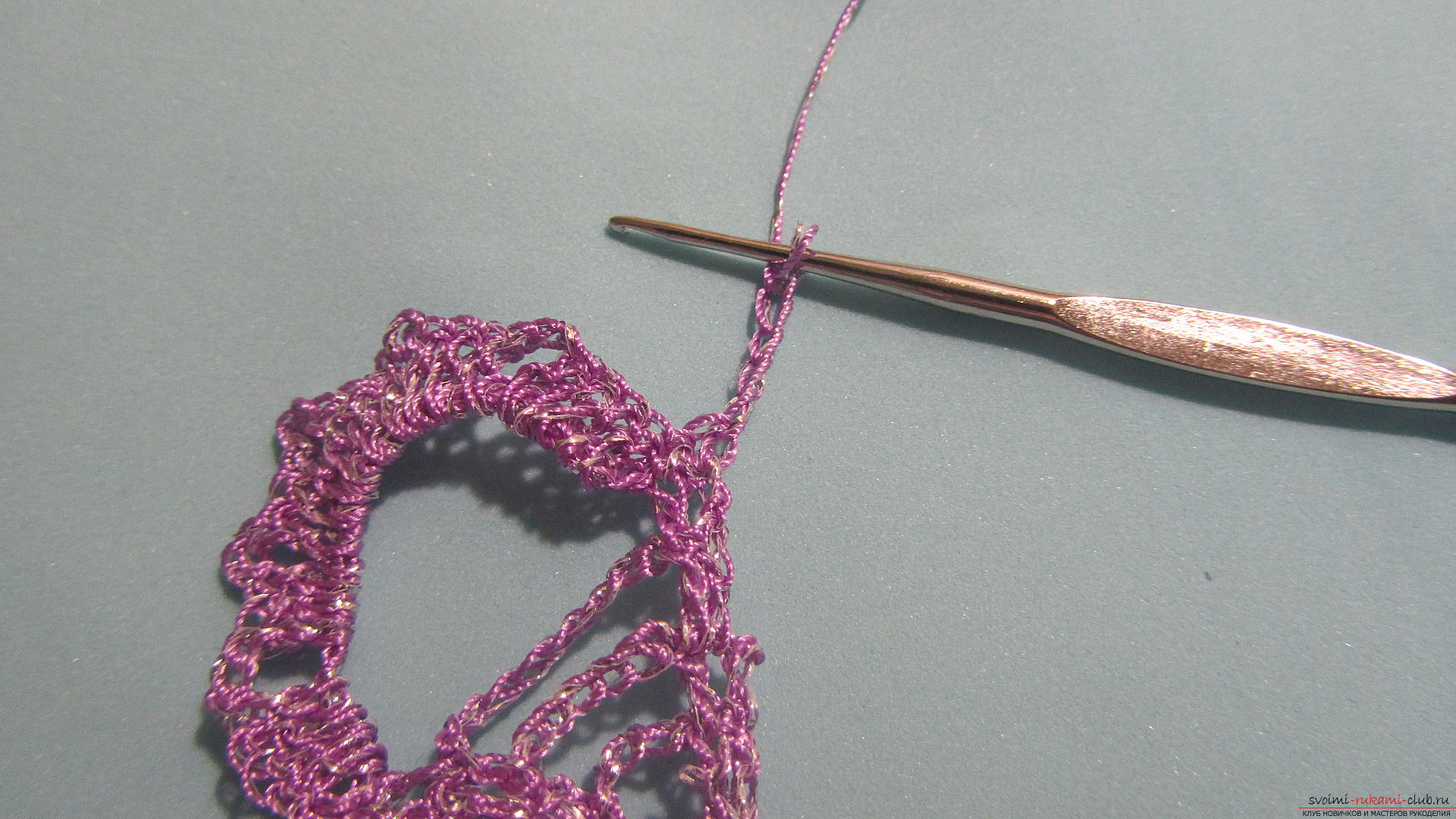 This master class with a descriptive scheme will teach how to crochet a ribbon lace .. Photo # 25