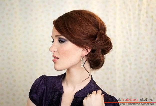 Tips for creating an evening hairstyle for medium hair, double beam-roller "Gibson" with your own hands. Picture number 1
