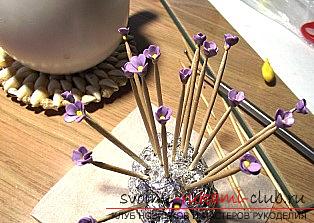 Earrings-flowers from polymer clay with their own hands - a master class. Photo №6