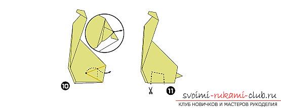 Схеми и описание на създаването на хартиени занаяти за техниката на оригами за деца на 6-годишна възраст. Снимка # 18