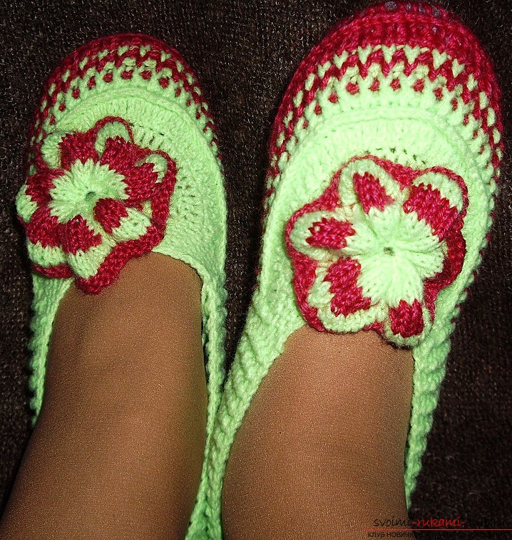 comfortable home slippers, crocheted. Photo Number 9