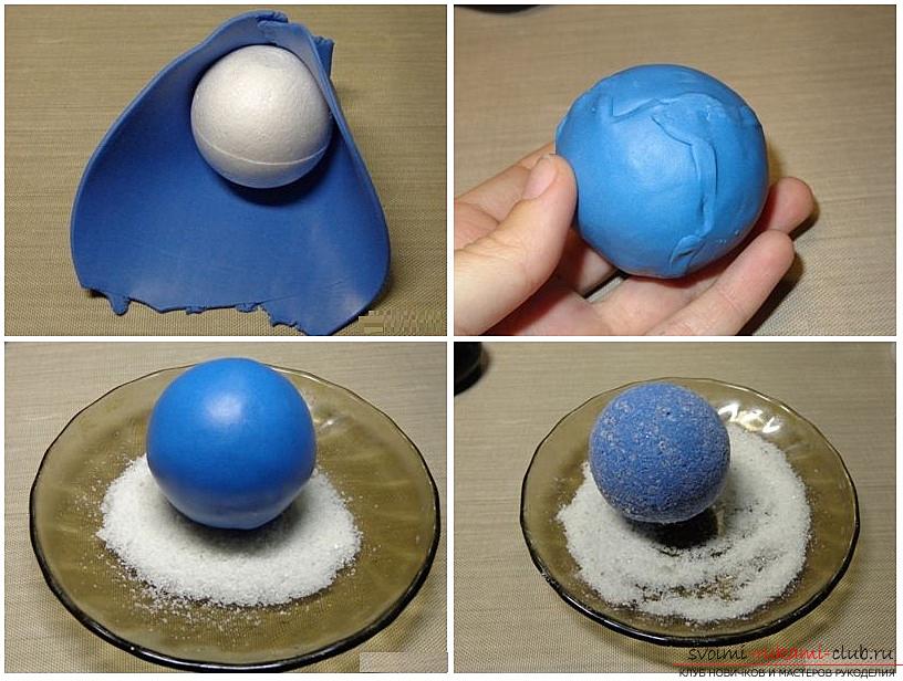 How to make a plastic toy from a polymer clay - a ball, a detailed description and step-by-step photos of the work. Photo # 2