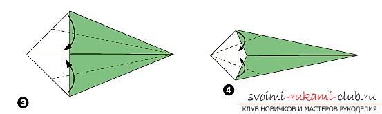 How to fold a nicely napkin or hand-made paper in origami technique, schemes for children of 8 years old. Photo # 25