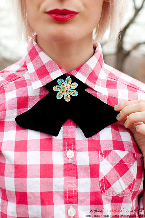 How to make a beautiful bow tie for a girl. A visual lesson of creating clothes for a teenage girl .. Photo №1