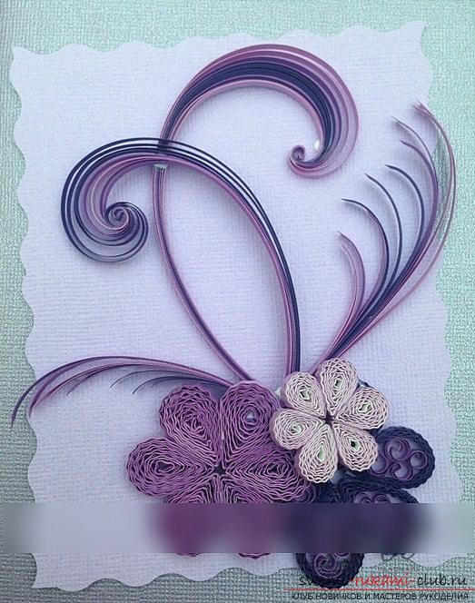 Lilac wonder: a postcard of a quilling lilac. Photo # 2