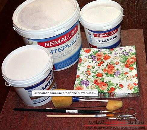 Decoupage drying for beginners - the design of a two-level drying step by step. Photo # 2