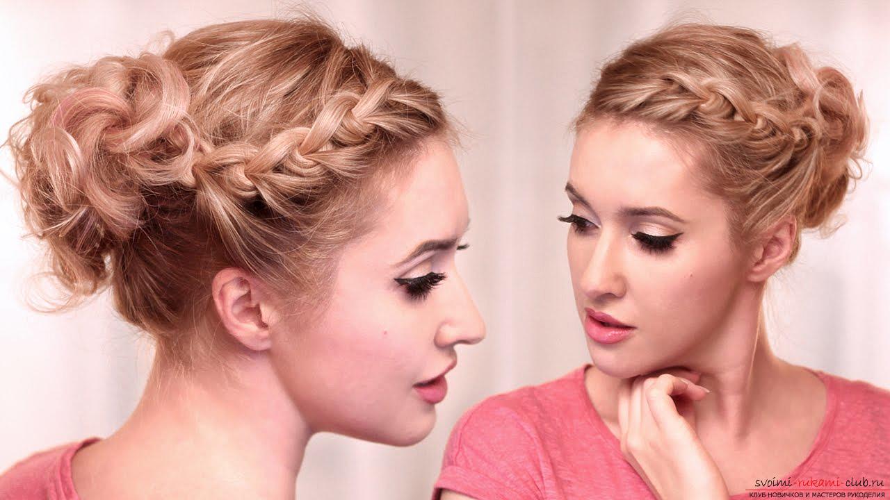 Interesting ideas for creating hairstyles with pigtails on medium hair themselves. Photo №5