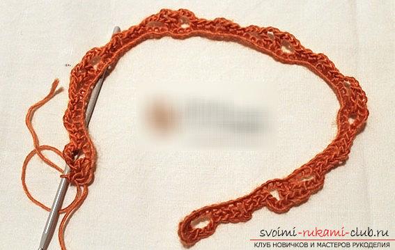 Crochet lessons of scarf snud - knitting patterns for beginners. Photo №4