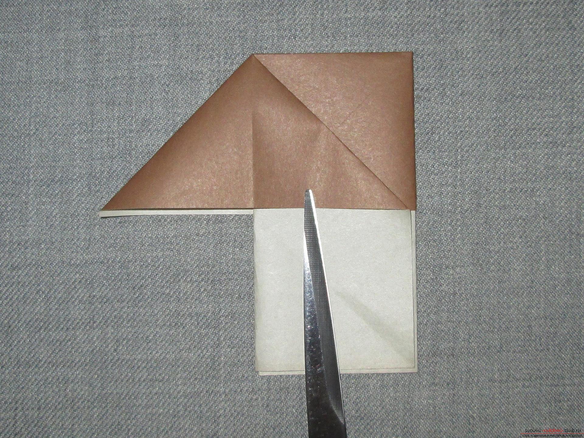 Denne detaljerede workshop af origami for børn på 8 år vil lære at lave en origami-svampe fra papir .. Foto # 6