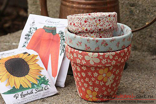 Recommendations for decorating flower pots with their own hands, different styles and techniques of decor .. Photo №14