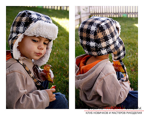 Instructions for creating a beautiful winter hat for a child from improvised materials .. Photo # 12