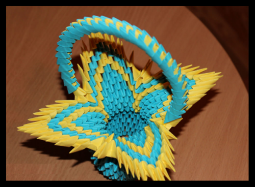 Modular origami. Schemes of assembly of baskets. Photo # 2
