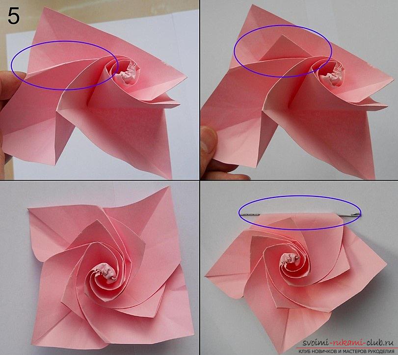 Paper rose in origami technique. Photo №6