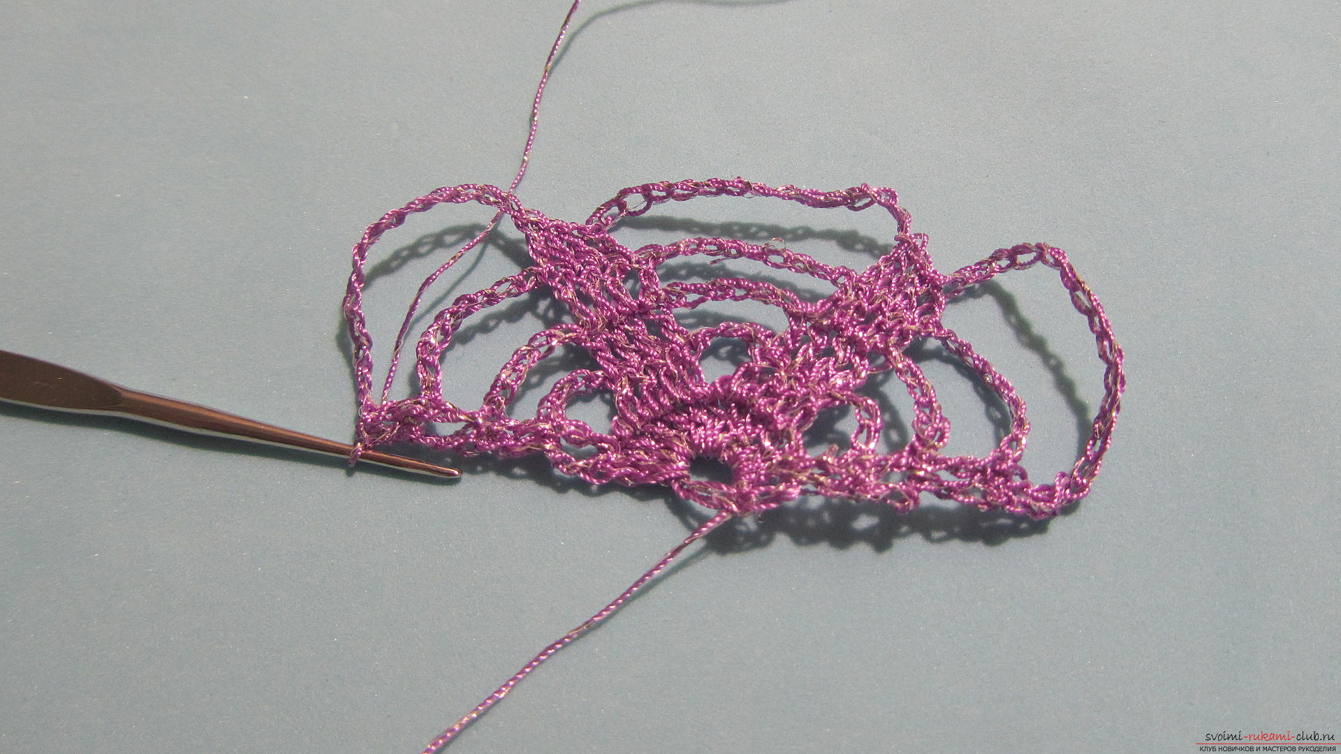 This master class with a descriptive scheme will teach how to crochet a ribbon lace .. Photo # 16
