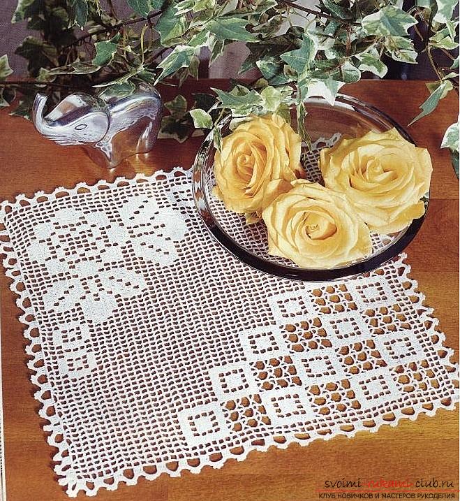 How to crochet different napkins in a loin technique with diagrams and photos .. Photo # 1