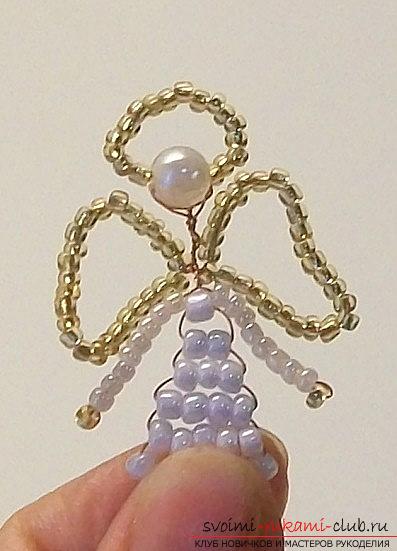 How to make a toy of a Christmas angel from beads with your own hands - a master class. Photo №6