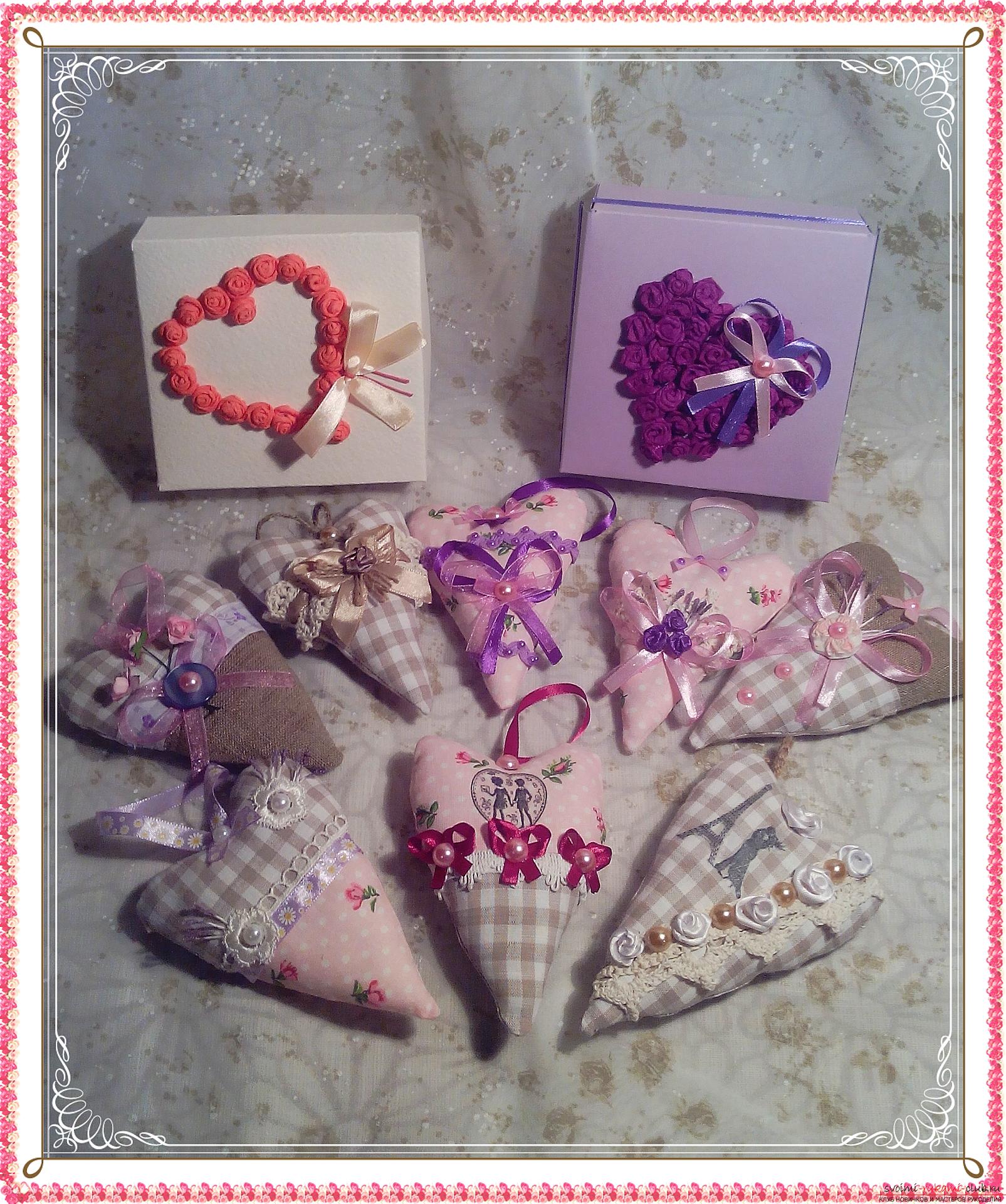 Master class on the creation of textile hearts, impregnated with the scents of flowers. Picture №10