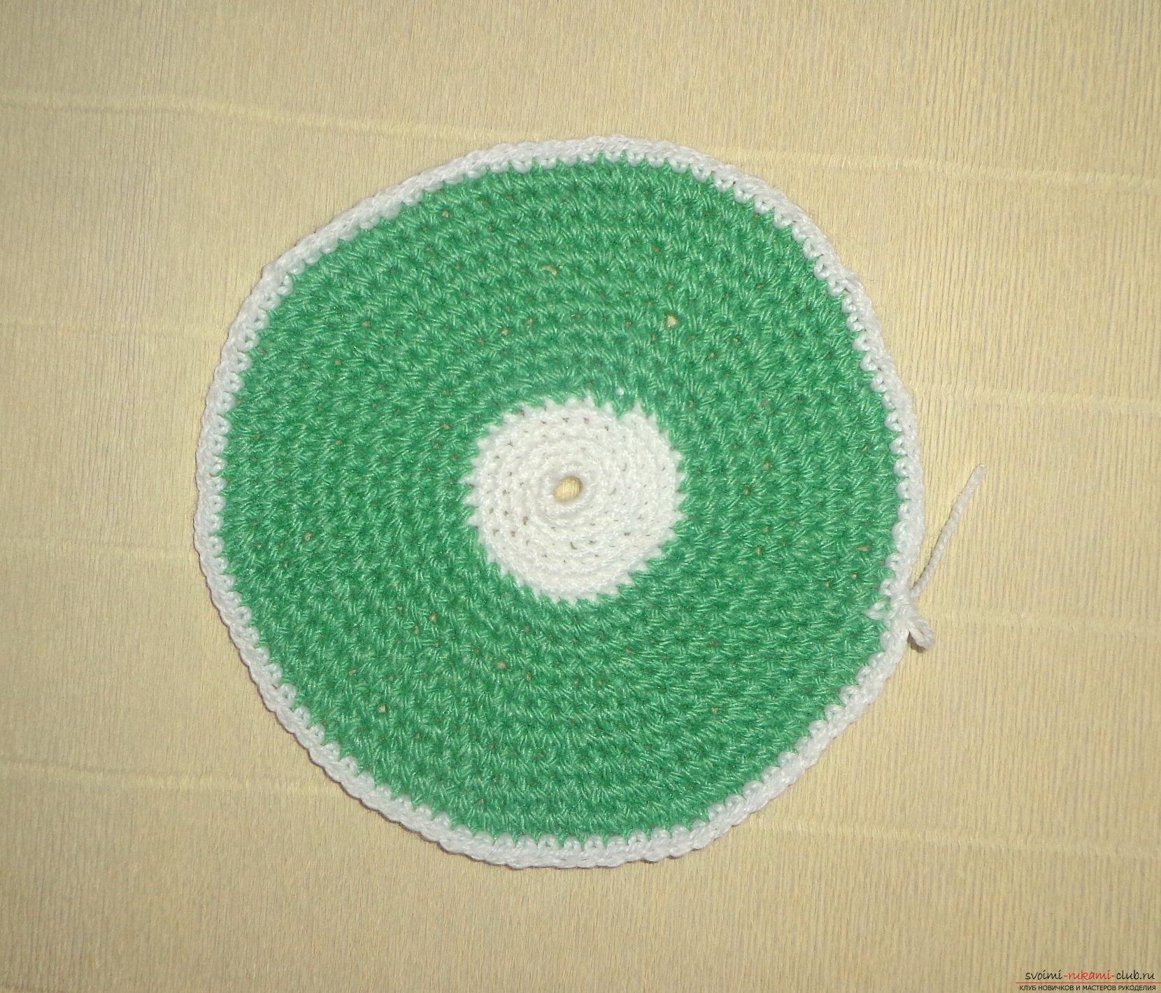 Crochet crochet lesson for hot Kiwi with a description of steps and photos. Photo №8