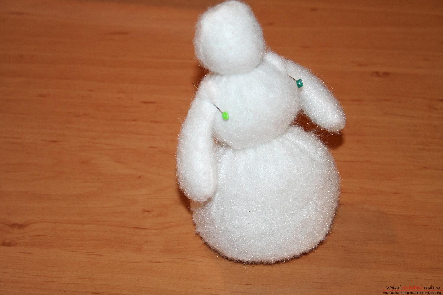 A detailed master class will show you how to make your own hands a New Year's hand-made snowman. Photo # 23