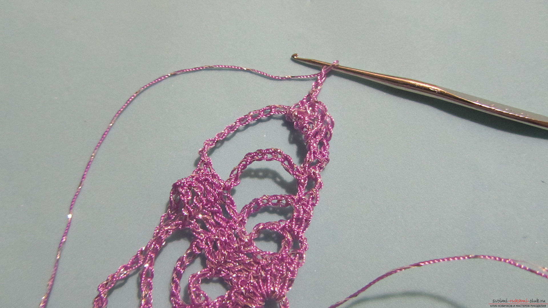 This master class with a descriptive scheme will teach how to crochet a ribbon lace .. Photo №18