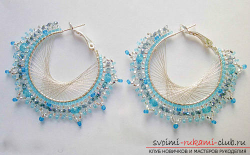 Free master classes with step-by-step photos on weaving earrings from beads .. Picture №9