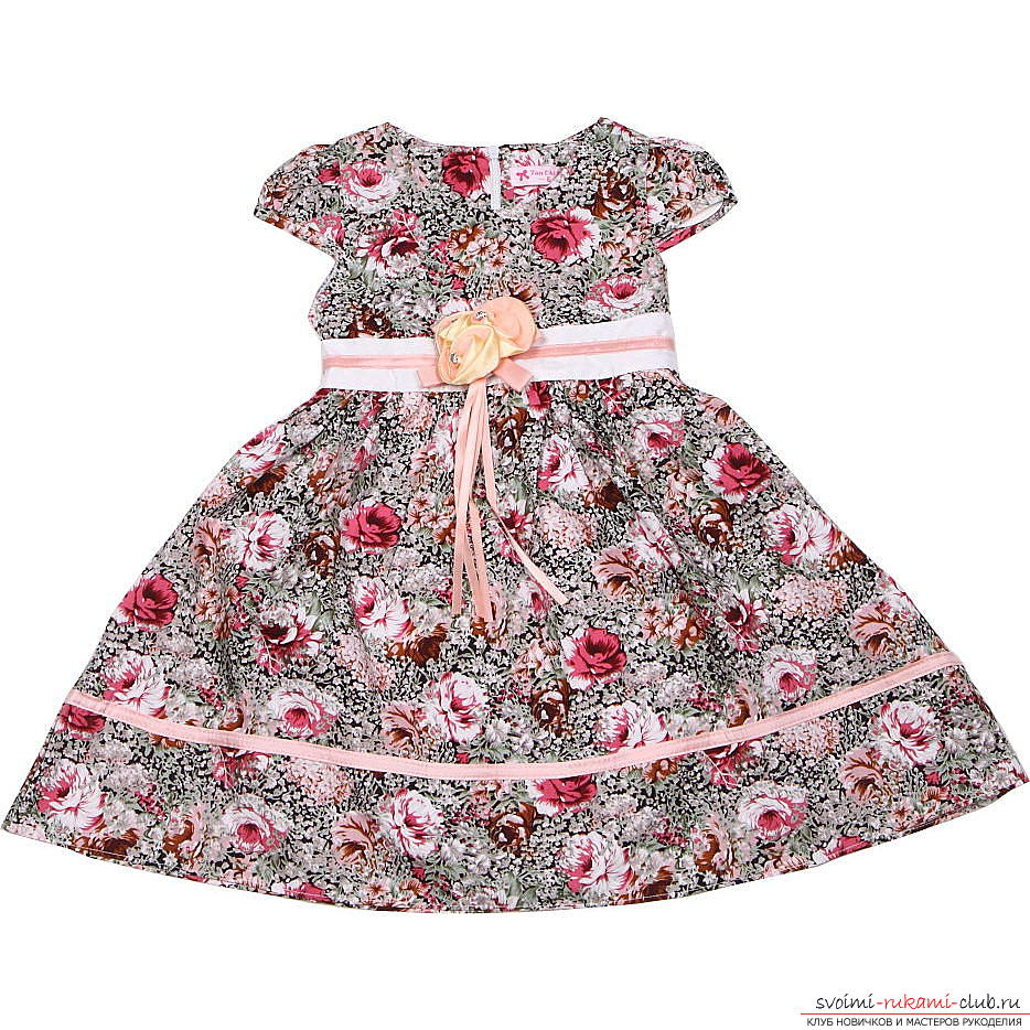 make a simple pattern of dresses for the girl with their own hands. Photo №5