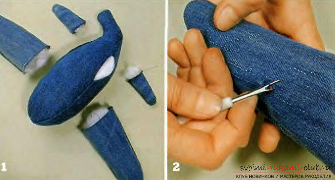 How to make a plane from a denim fabric with your own hands .. Photo # 4