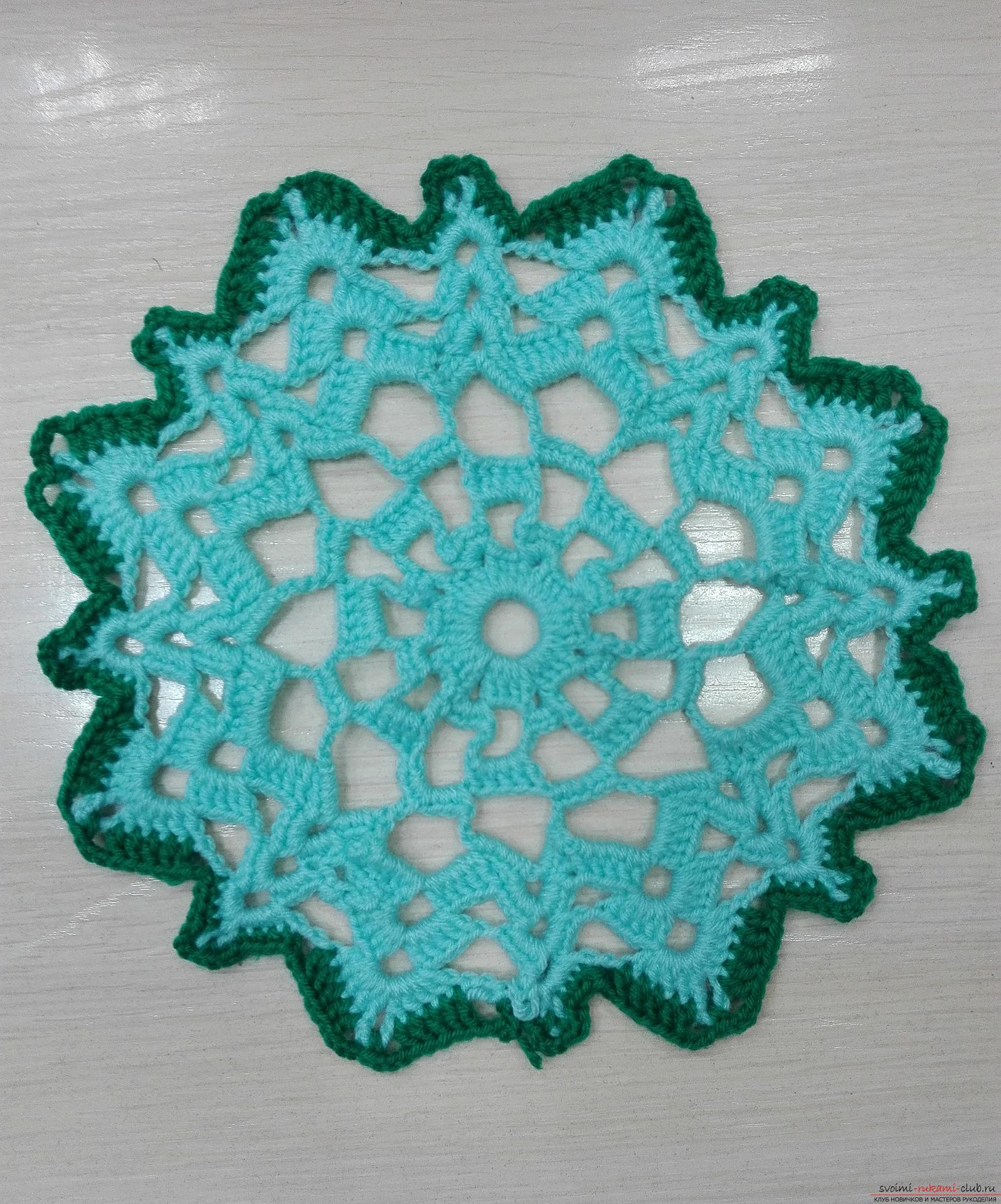 A master class on crocheting an openwork napkin will be clear even for beginners. Photo №1
