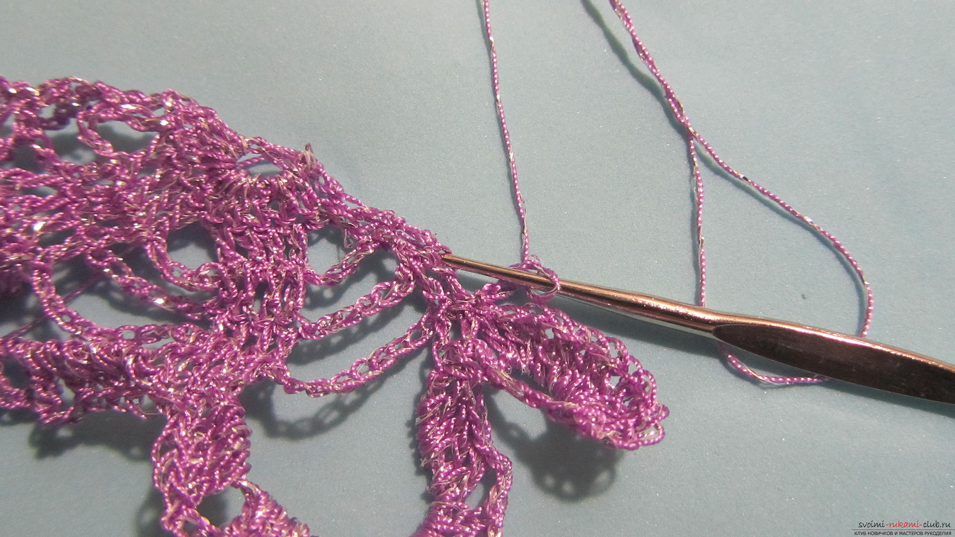This master class with a descriptive scheme will teach how to crochet a ribbon lace .. Photo # 32