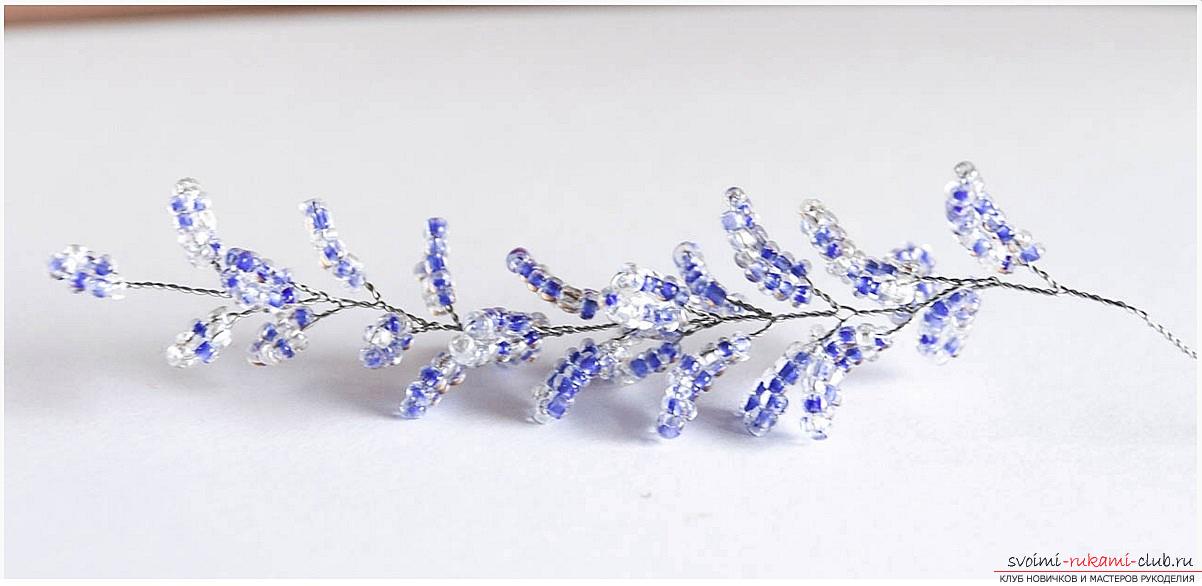 Как да тъкат wisteria от мъниста, стъпка по стъпка снимки и описание на ракита на японски и китайски wisteria в линия техника, съвети за декоративни занаяти. Снимка номер 14