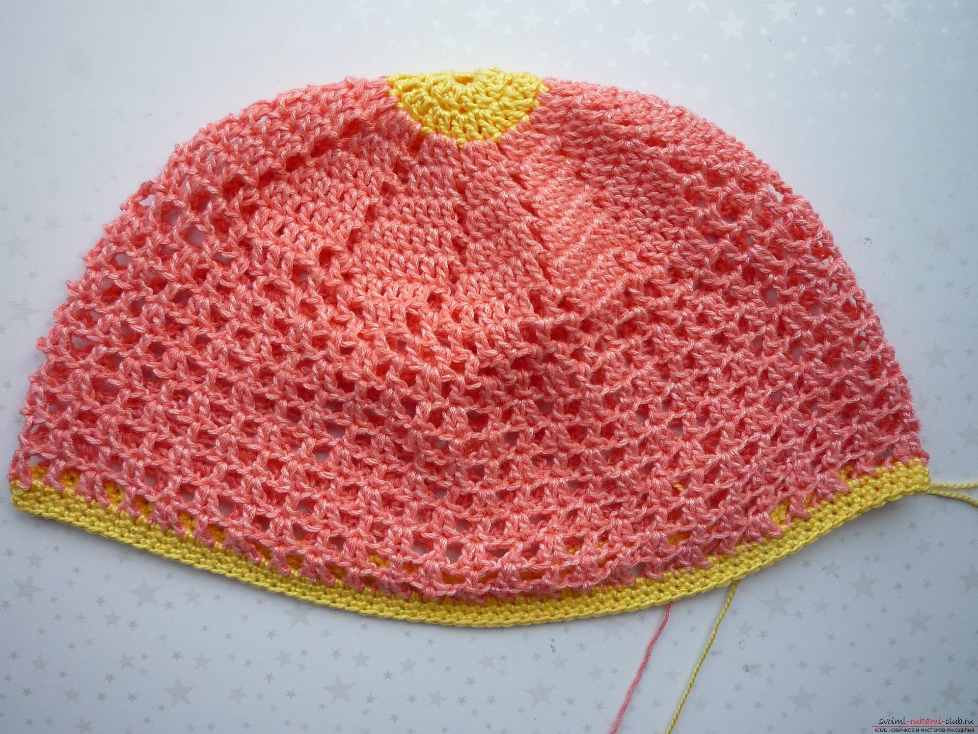 This detailed master class contains crochet lessons for beginners and will teach how to crochet a summer hat .. Photo # 16