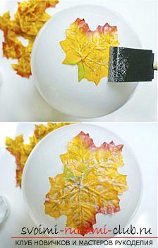 Crafts, autumn crafts that can be made from leaves, an autumn glass ball, paintings on the theme of autumn, detailed instructions and phased photos .. Photo №15