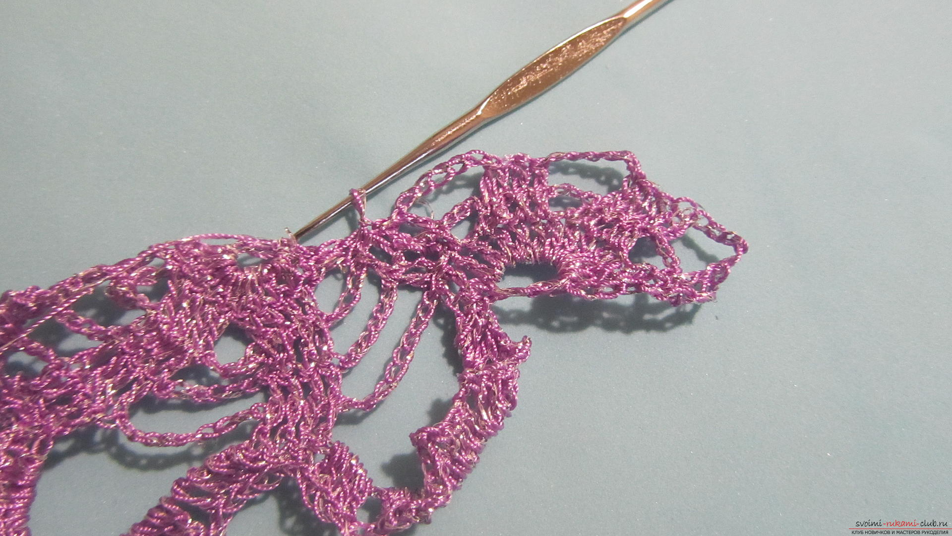 This master class with a descriptive scheme will teach how to crochet a ribbon lace .. Photo # 35