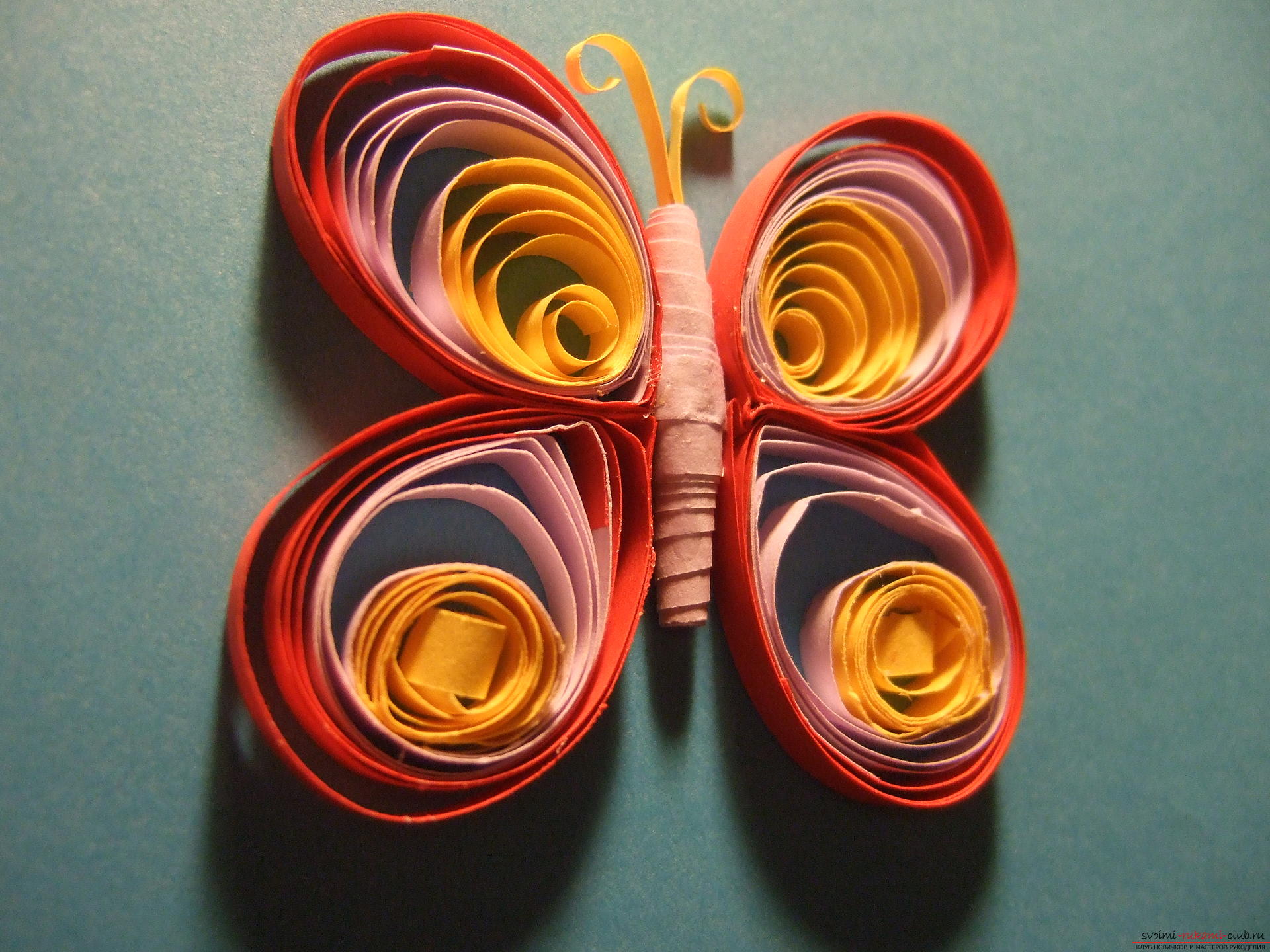A step-by-step butterfly lesson in quilling technique. Photo №1