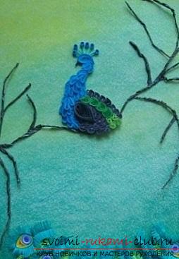 A colorful peacock and quilling technique for birds - a master class with their own hands. Photo №6