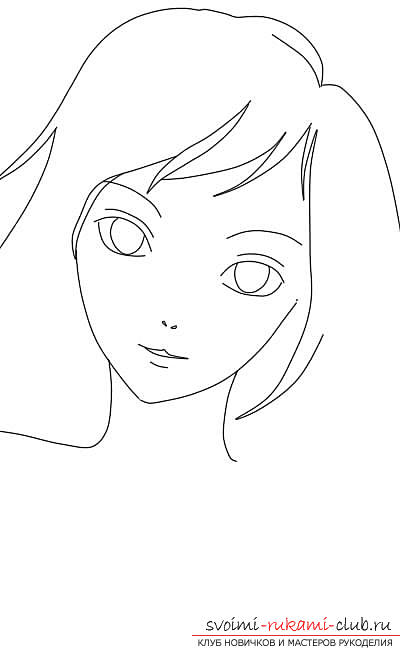Drawing the face of an anime girl. Photo №7