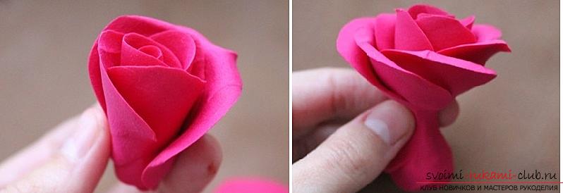 How to mold a rose from polymer clay, a master class with a detailed description and a photo .. Photo # 4