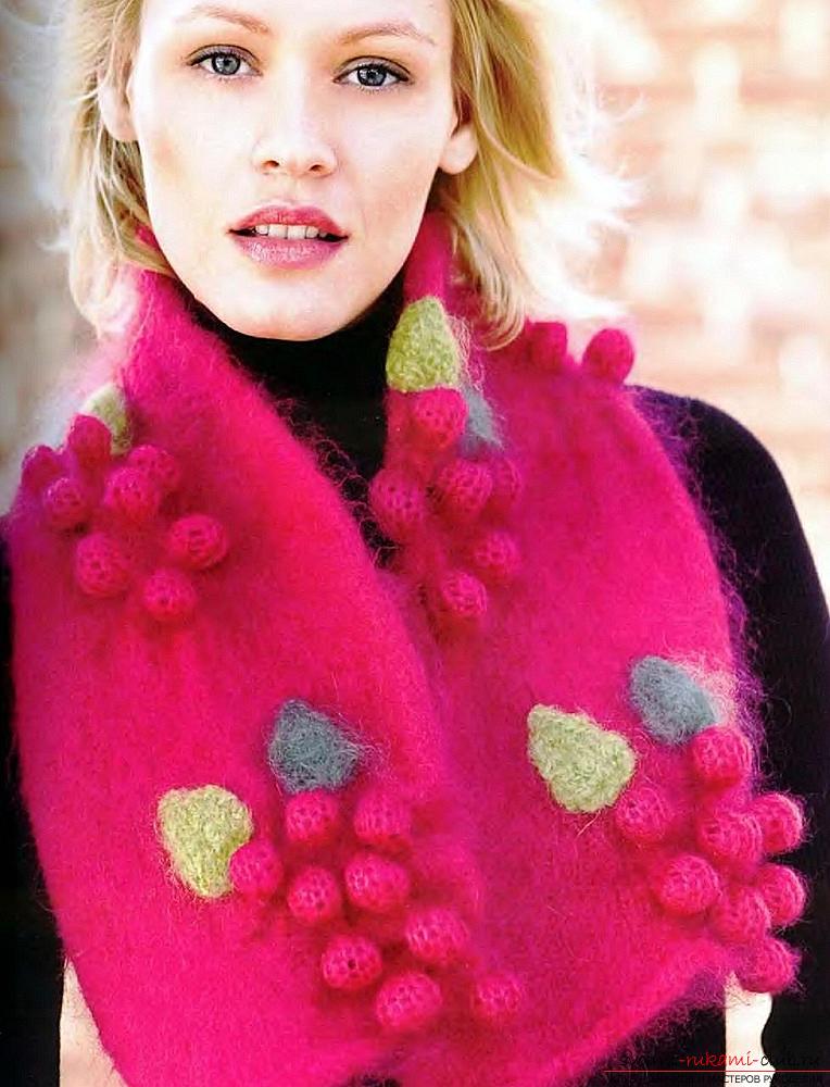 Scarlet knit scarf knitting. Photo №1