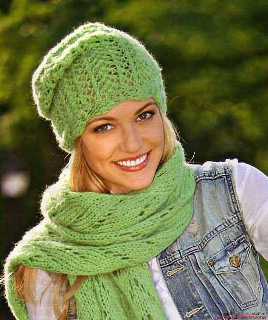 knitted needles original spring hat for women. Photo №5