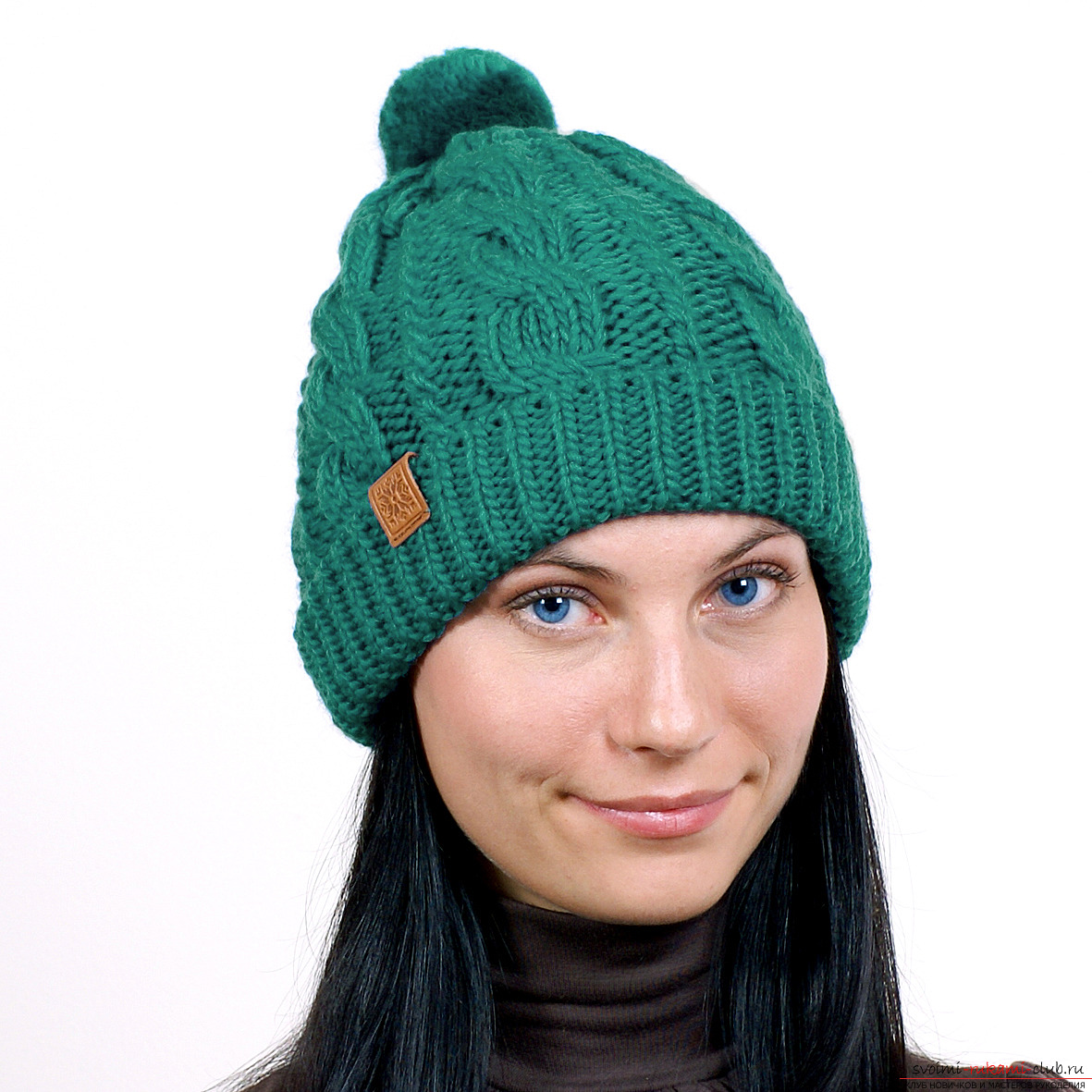 a knitted hat with a pattern. Picture №3