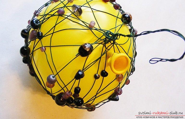 Decoration from beads for the Christmas holiday - a toy for the Christmas tree and a master class. Photo №5