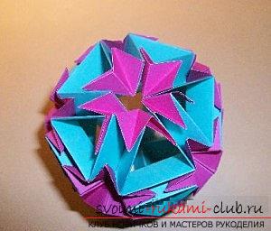 Free master classes for creating modular origami balls, step-by-step photos and description .. Photo №69
