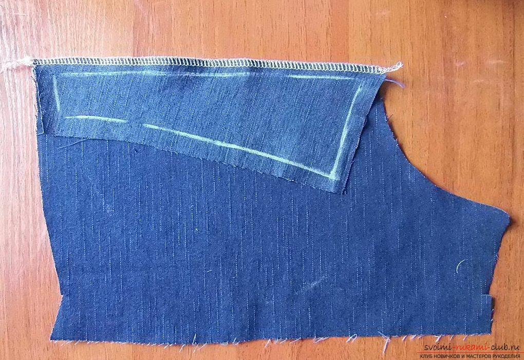 Sewing jeans shorts. Photo №25