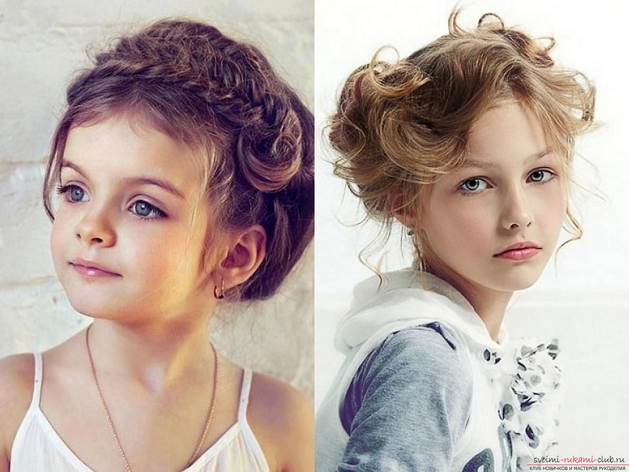 Beautiful children's hairstyles for girls at graduation in the kindergarten and school. Photo №4