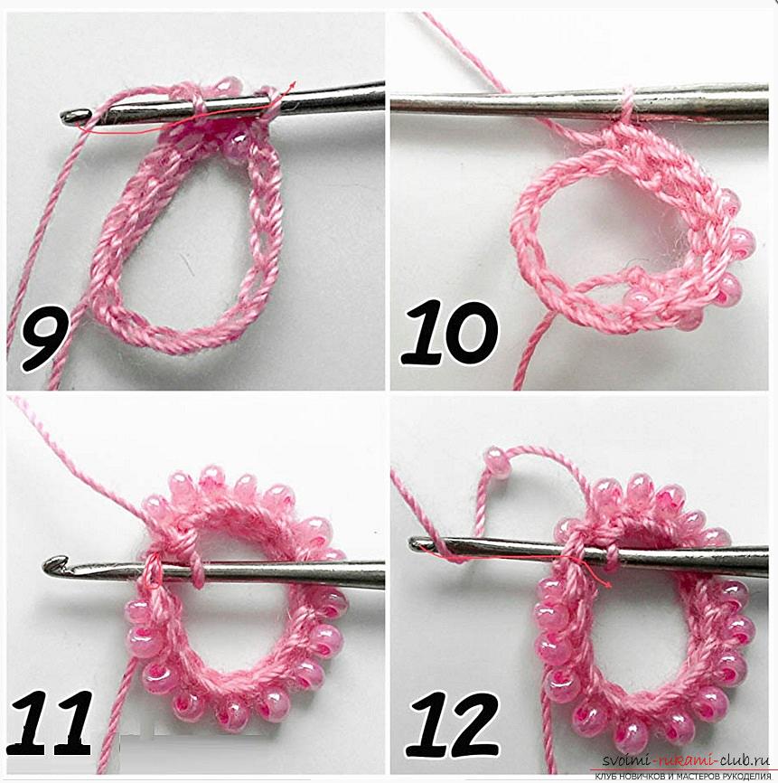 How to create a tourniquet from beads, different techniques of weaving and knitting of plaits, step-by-step photos and a detailed description of the work. Photo number 15