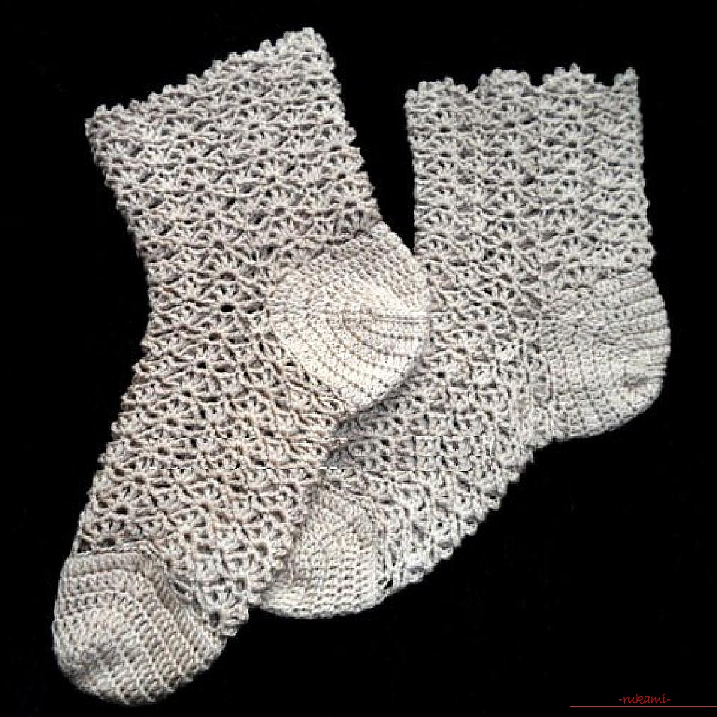crocheted openwork socks. Photo №5