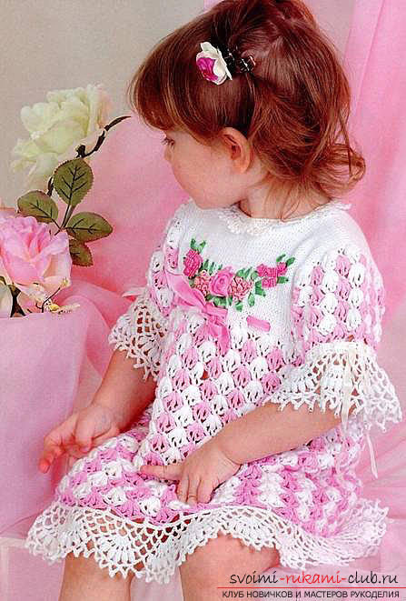 Crochet a beautiful summer dress for a 3 year old girl with a description and a photo. Photo # 2