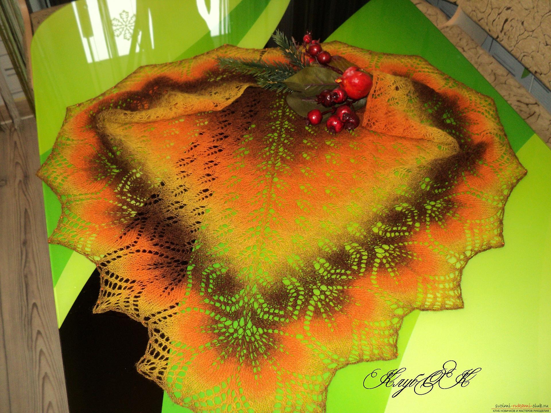 A bright shawl for cool days. Photo №1
