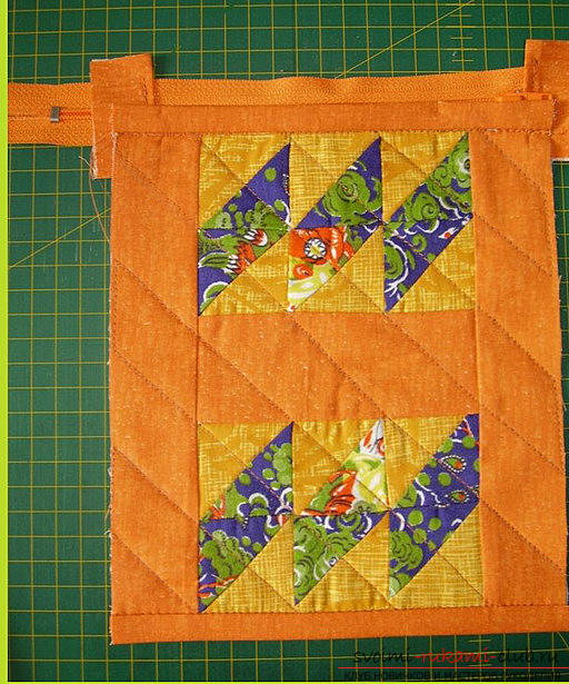 Sewing a pencil case using the Japanese patchwork technique. Photo Number 14